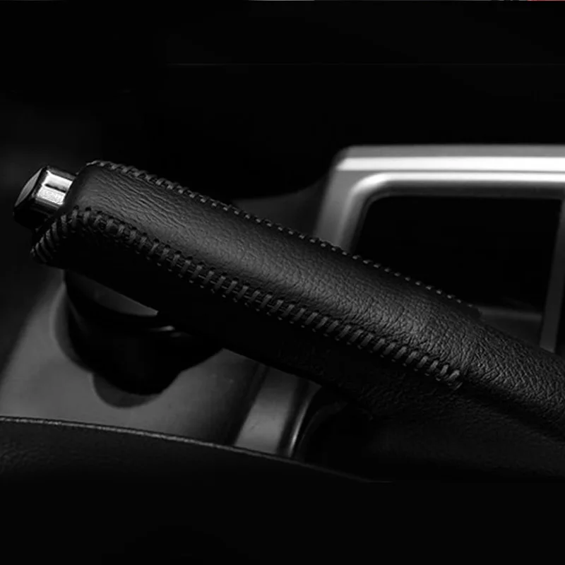 Vtear для hyundai Solaris, рычаг переключения передач, кожаные ручки ручного тормоза, внутренняя отделка автомобиля, сшитый вручную чехол, аксессуары