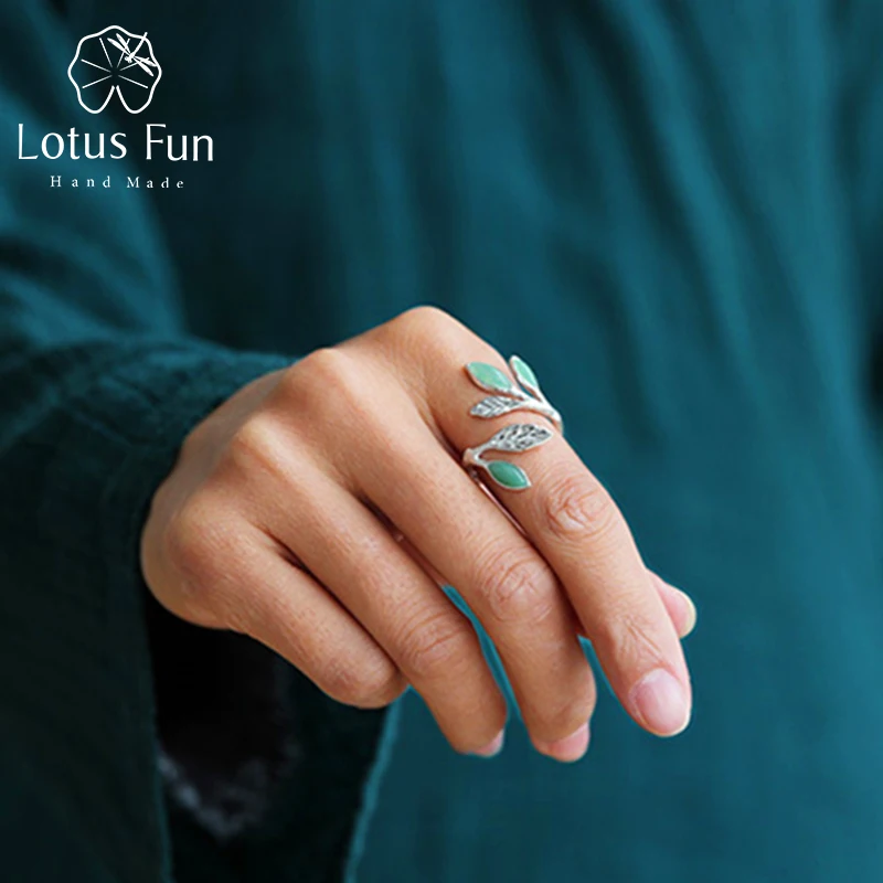 Женские кольца Lotus Fun из серебра 925 пробы с натуральными камнями ручной работы|fine