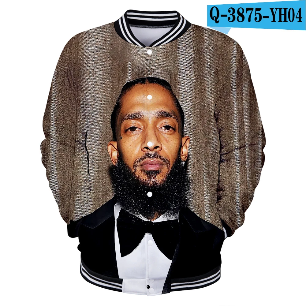 Мужские куртки и пальто Nipsey Hussle Harajuku 3d бейсбольные куртки для колледжа хип-хоп повседневная одежда мужская бейсбольная Толстовка на заказ - Цвет: YH04