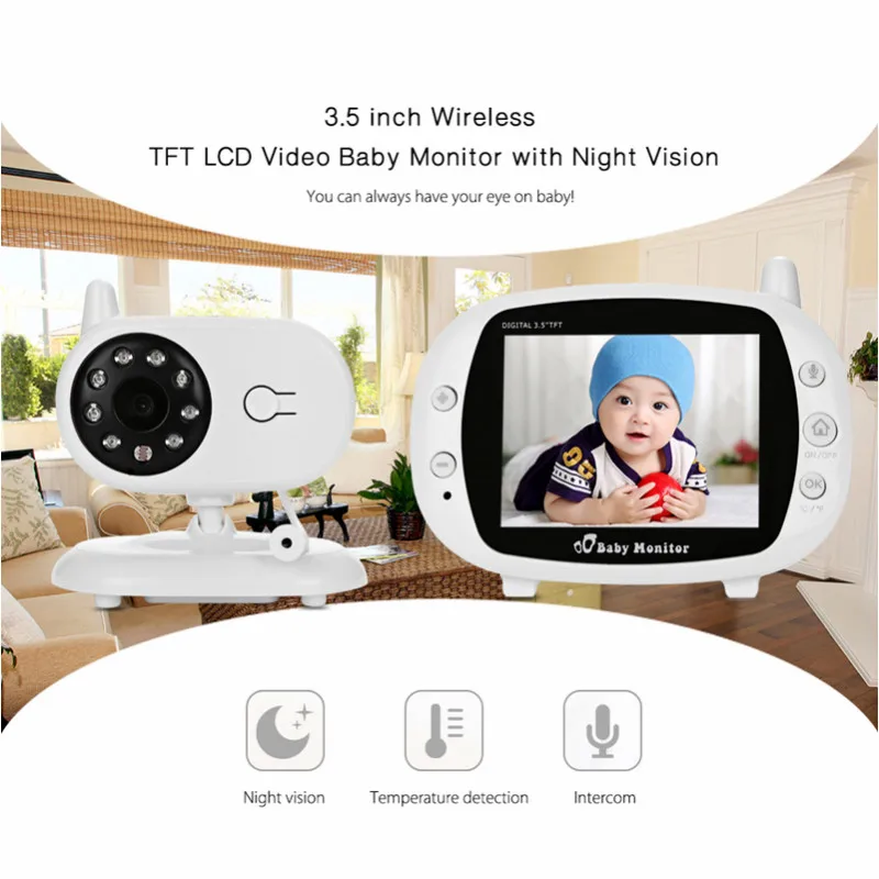 3 5 дюймовый беспроводной TFT lcd Видео детский монитор сна с ночным видением Детский