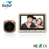 saful 4 3 lcd screen peephole viewer with night vision motion detecte video recording digital door 28 ringtones door camera