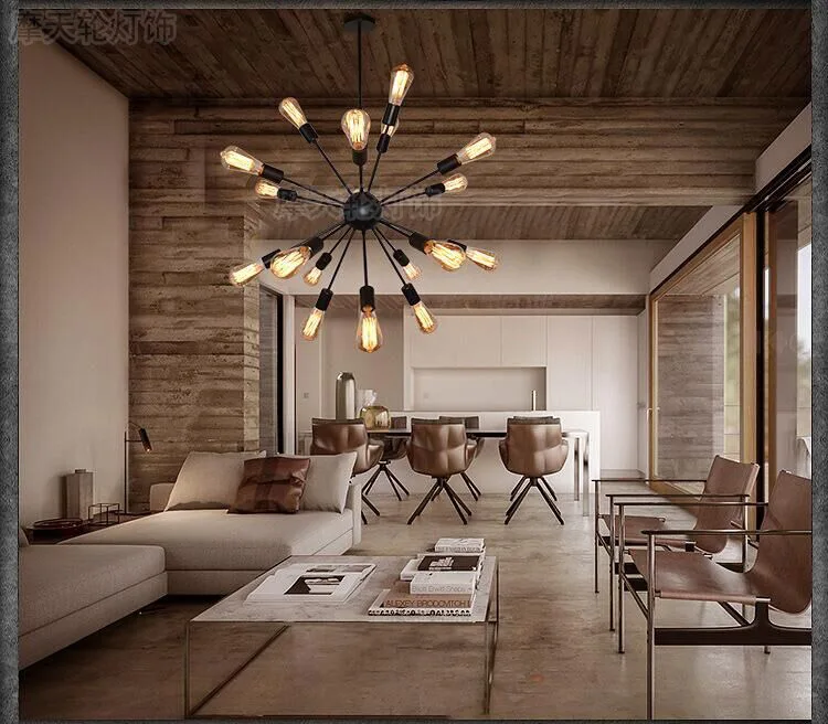 

DIY Pendant lights Modern Nordic Retro Hanging Lamps Edison Bulb Fixtures Spider Ceiling Lamp Fixture Light for Living Room