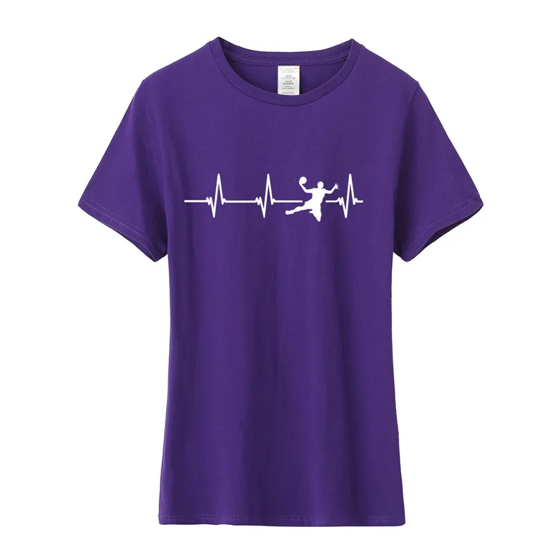 Новые летние женские сердцебиение гандбол футболки хлопок короткий рукав