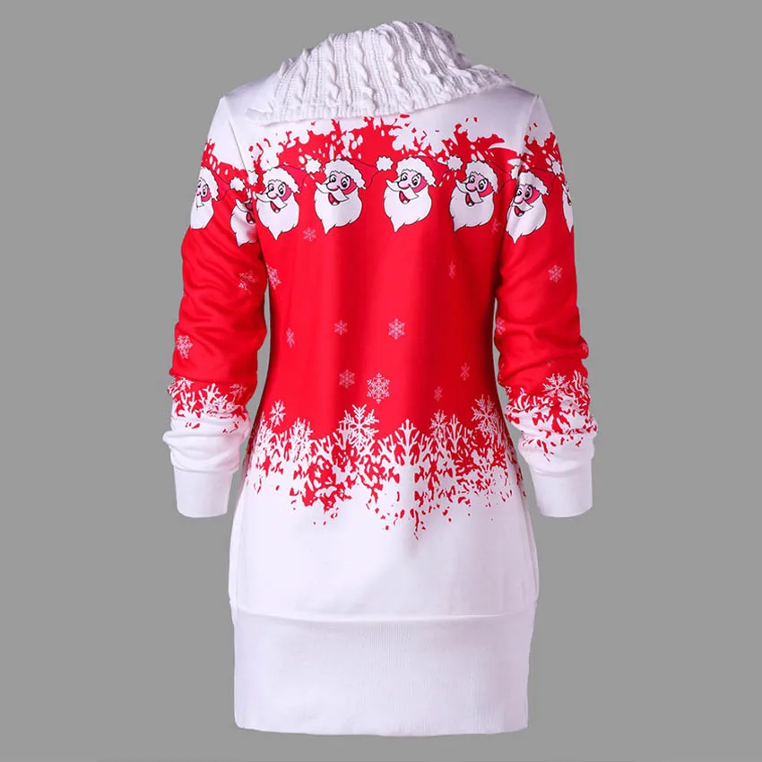 Рождество пуловер женская одежда повседневная Осенняя модная зимняя толстовка с