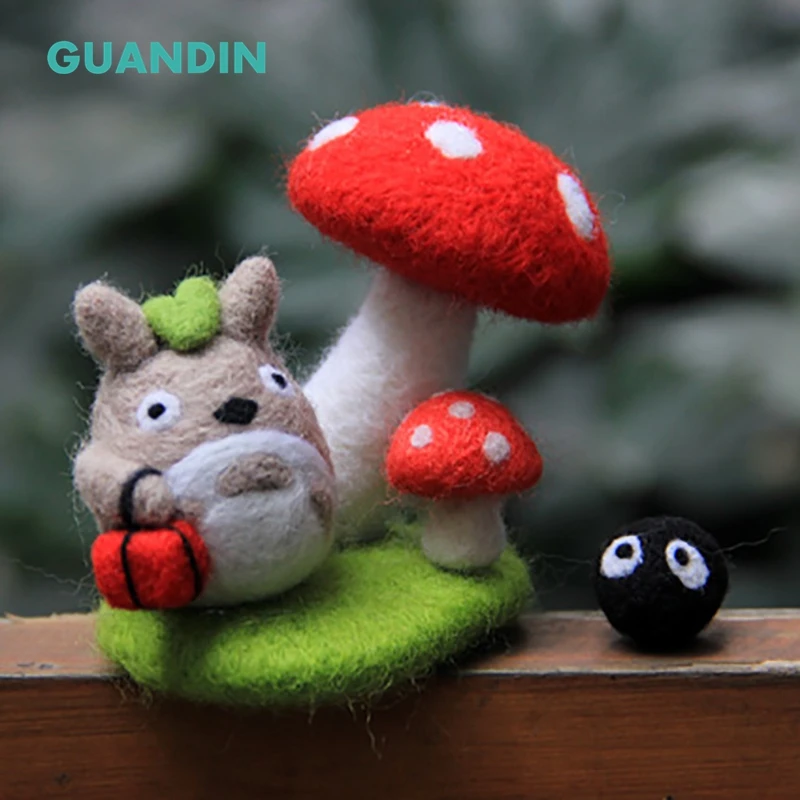 GUANDIN мультяшный натуральный Тоторо Шерсть Войлок DIY для зеленых рук с