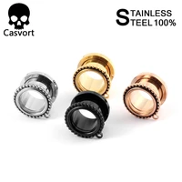 casvort 10pcslot ear piercing stainless steel dangle plugs tunnels body jewelry expander stretcher fashion earrings jewelry