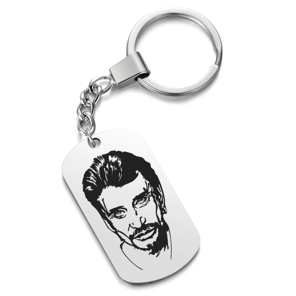 D1 keychain Персонализированный брелок с фотографией кольцо панк-рок Джони Халлидей фото кулон из нержавеющей стали брелок женский мужской Bijoux Femme - Цвет: D1 keychain