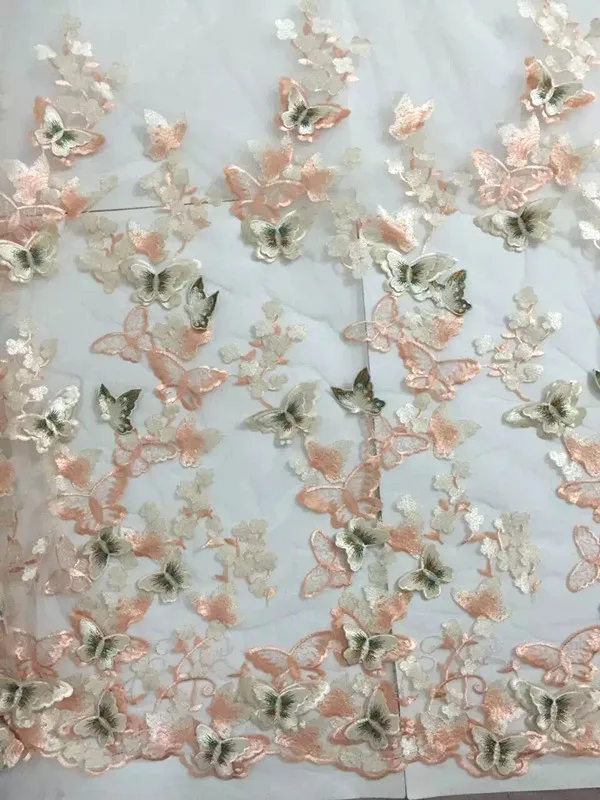 2018 чистая работа Тюль Кружево Ткань Высокое качество бабочка renda вышивка кружева