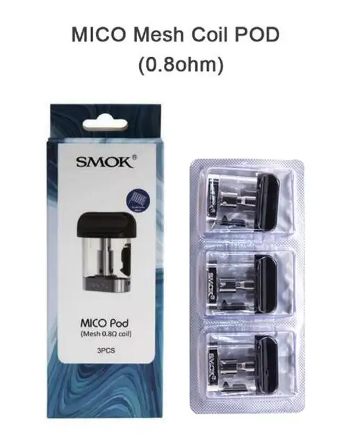 Распродажа! набор SMOK Mico, зажигалка, 700 мА/ч, батарея, электронная сигарета, анти-протекание, мини, электронная сигарета, ручка Pod, катушка VS NORD JC01 - Цвет: 3pc Mesh Pod only