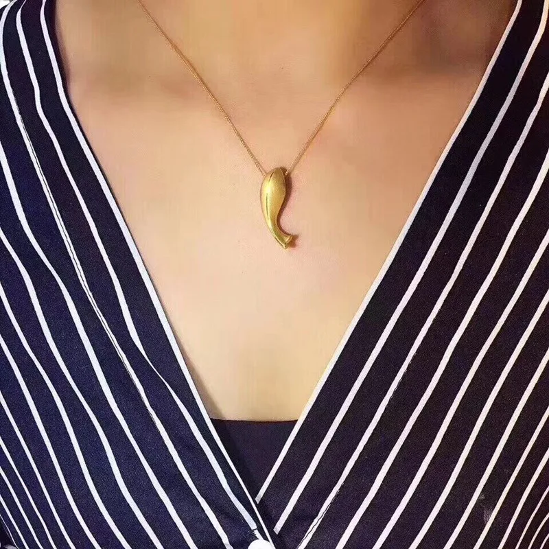 Новое поступление 24к желтое золото кулон для женщин 999 3D желтая подвеска Золотая