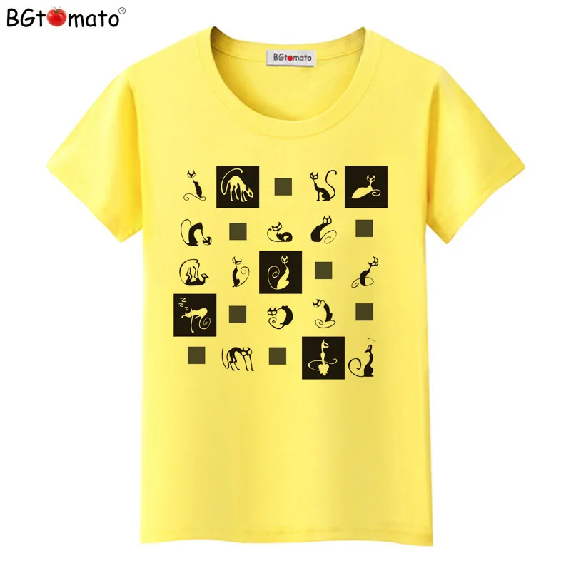 BGtomato Creative cats printing fashion T-shirts New trend summer clothes women's tops Brand new tees | Женская одежда