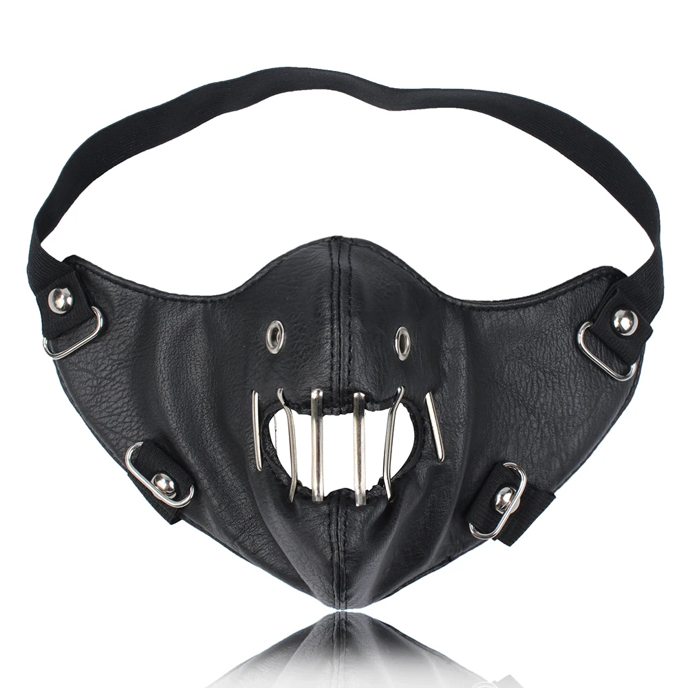Fashion Motorcycle Punk Dust Masks Rivet Moto PU leather Riding Rocking Hip-hop For moto Coslplay motorcycle mask | Автомобили и