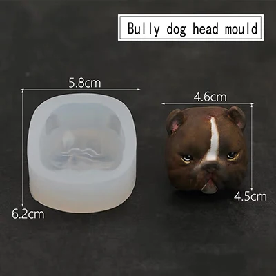 small mold 3D американская bully pitbull силиконовая форма пластырь для ароматерапии в форме животных Собака Автомобильная декоративная свеча форма для мыла формы для гипса - Цвет: small mold