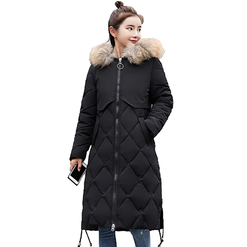 2018 модная теплая хлопковая парка с меховым капюшоном куртка пальто новый бренд