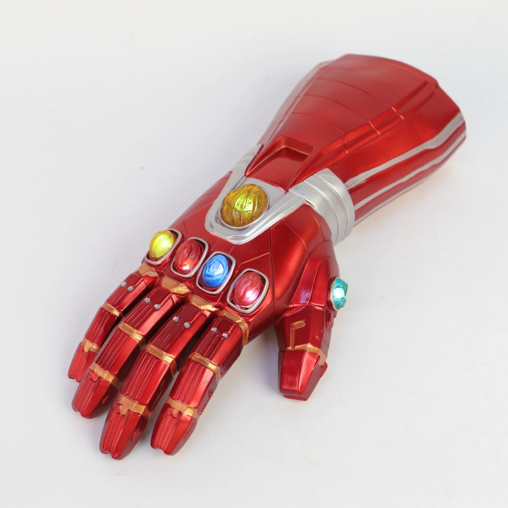 Мстители: Endgame Infinity Gauntlet светодиодные перчатки Железного человека латексная