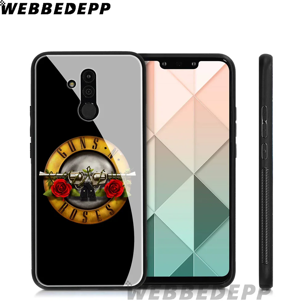 WEBBEDEPP Guns N Roses Tempered Glass Case for Huawei Mate 20 P20 P10 P Smart 2019 2018 &amp Honor 10 9 8X 7A Lite Pro |