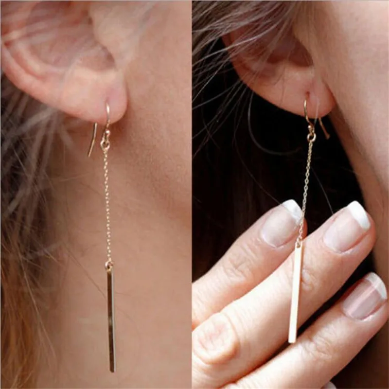 Новые простые популярные серьги золотого цвета в европейском и американском