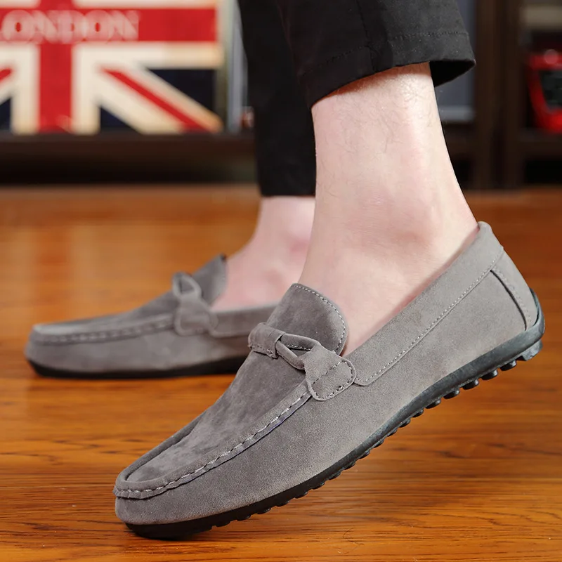 

2021 Spring Men Shoes Fashion Flats Loafers Slip-on Flock Casual Shoes Men walking shoes Light Boat Shoes Male Comfort Footwear