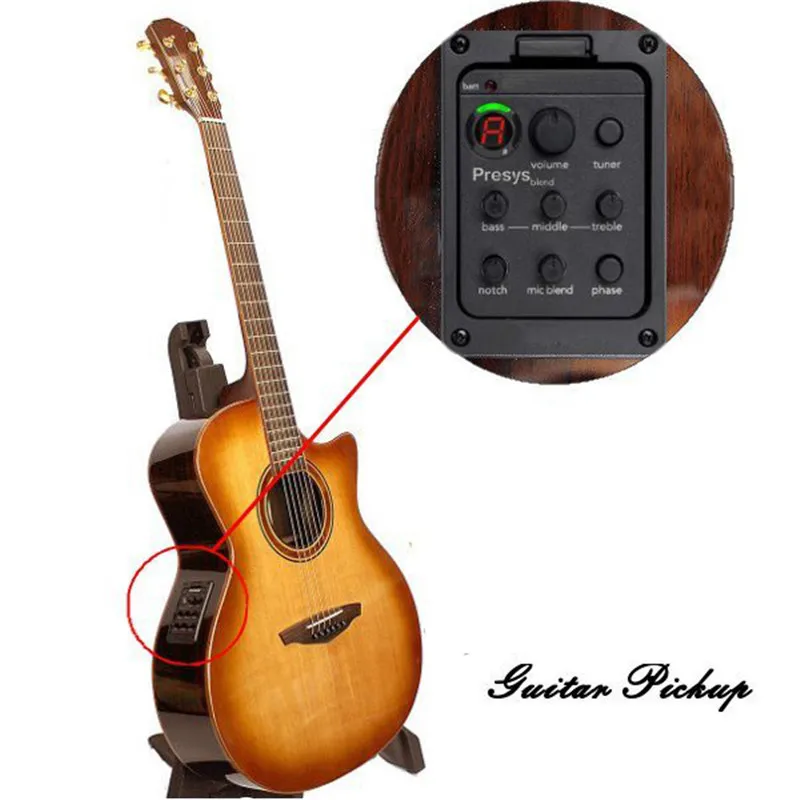 Guitar Pickups Presys blend Dual Mode Preamp EQ Tuner Piezo Pickup Equalizer System With Mic Beat Board | Спорт и развлечения