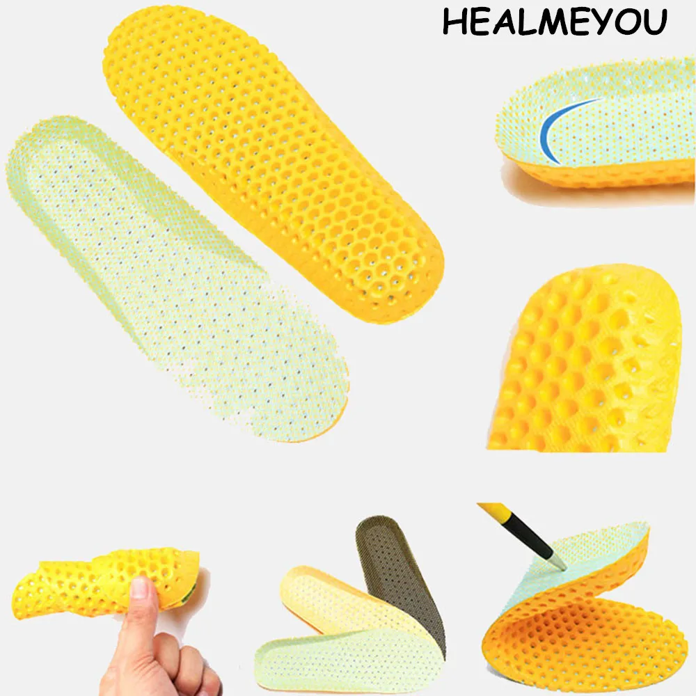 HEALMEYOU 1 пара растягивающиеся дышащие дезодорирующие стельки для обуви с подушечками 35-40