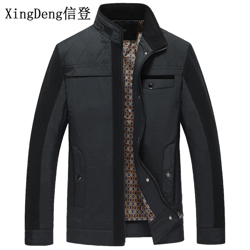 

XingDeng теплая Повседневная куртка утепленная одежда модные зимние хлопковые бандажные куртки мужские парки с воротником мужское верхнее пал...