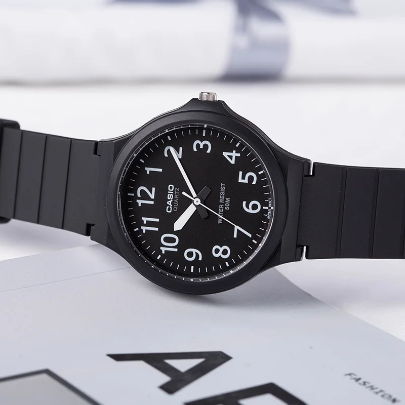 Часы Casio серия указки маленькие черные часы повседневные кварцевые мужские MW 240