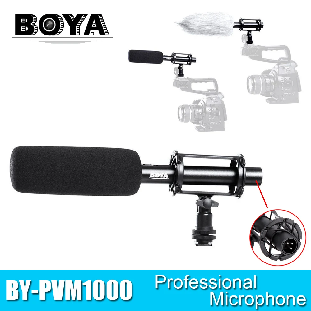 BOYA BY-PVM1000 микрофон Профессиональный DSLR конденсаторный видео интервью для Canon Nikon