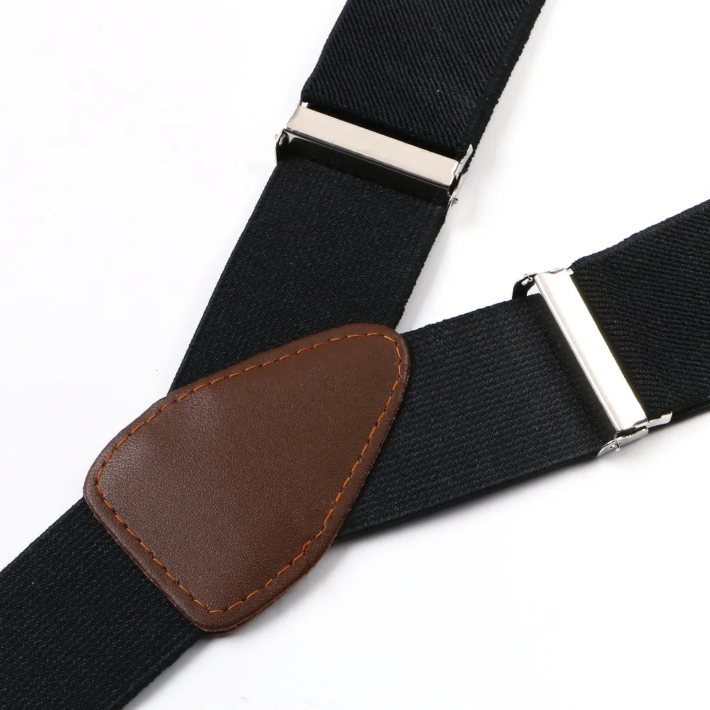 Подтяжки в стиле унисекс регулируемые планшетоны стандартные однотонные черные