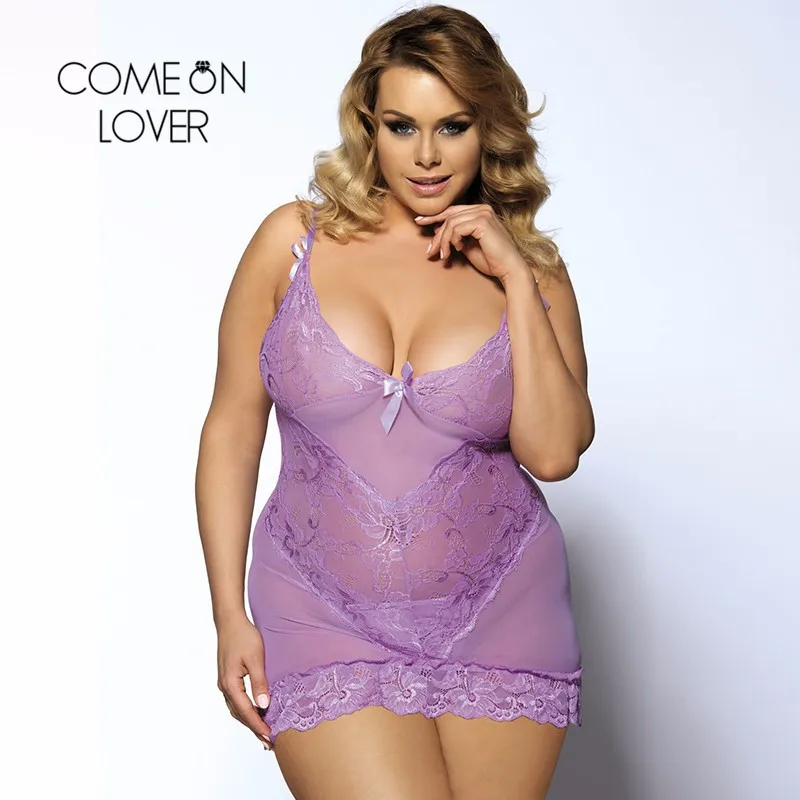 Comeonlover Bielizna Erotyczna размера плюс белье прозрачное Эротическое белье кружевное порно белье Nuisette секс ночное белье RI70218