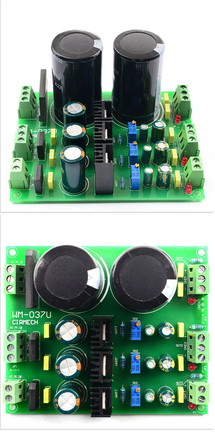 CIRMECH выпрямитель фильтр мощность доска LM317 LM337 многоканальный Регулируемый Выпрямитель регулятор фильтр мощность модуль для усилителей