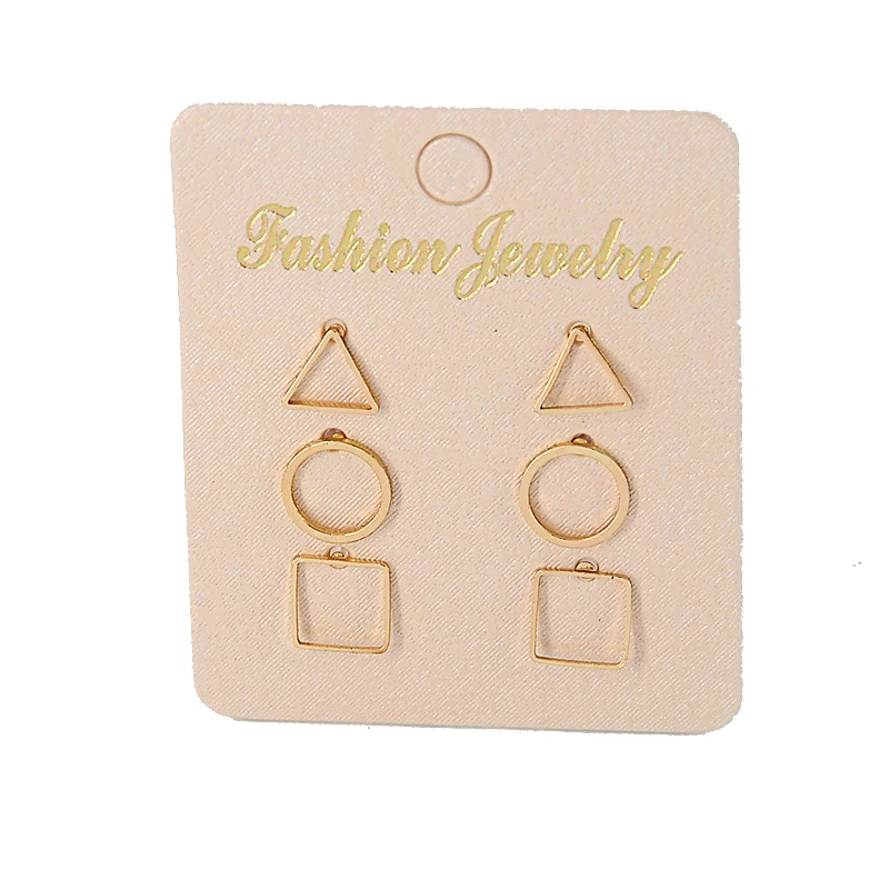 3 пары/компл. Новое поступление рандомные треугольные серьги геометрические
