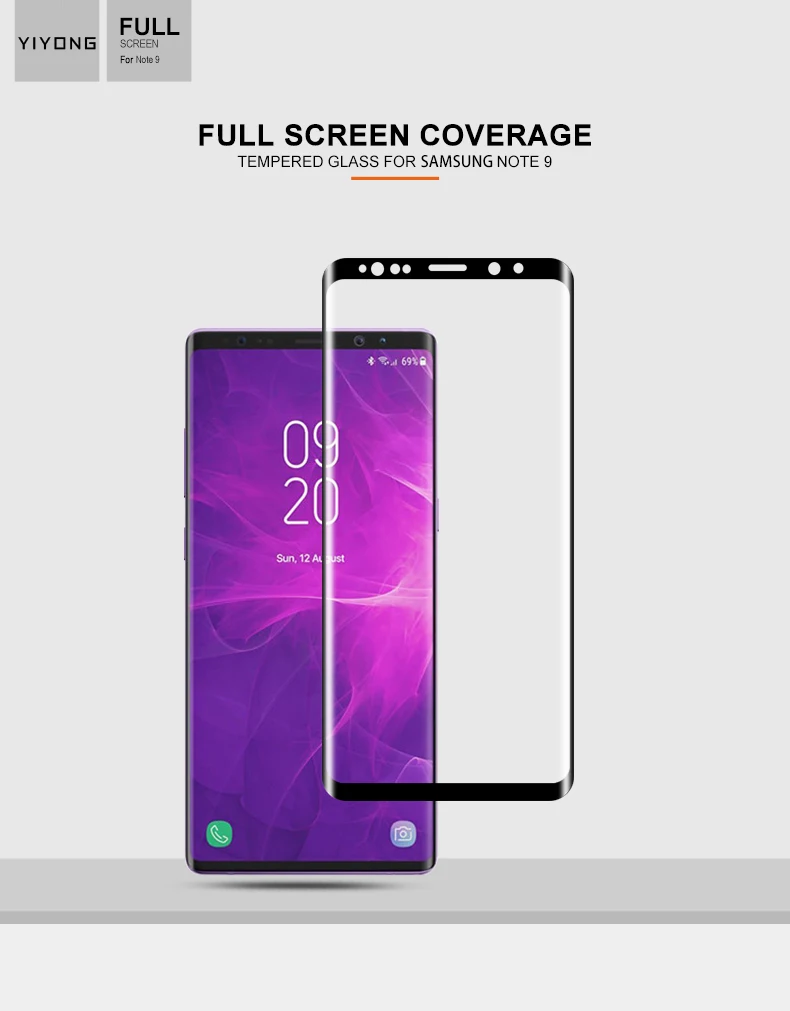 YIYONG 3D Edge изогнутое стекло для samsung Galaxy Note 9 8 Закаленное стекло-экран протектор для samsung S9 Plus S 9 Note9 стекло