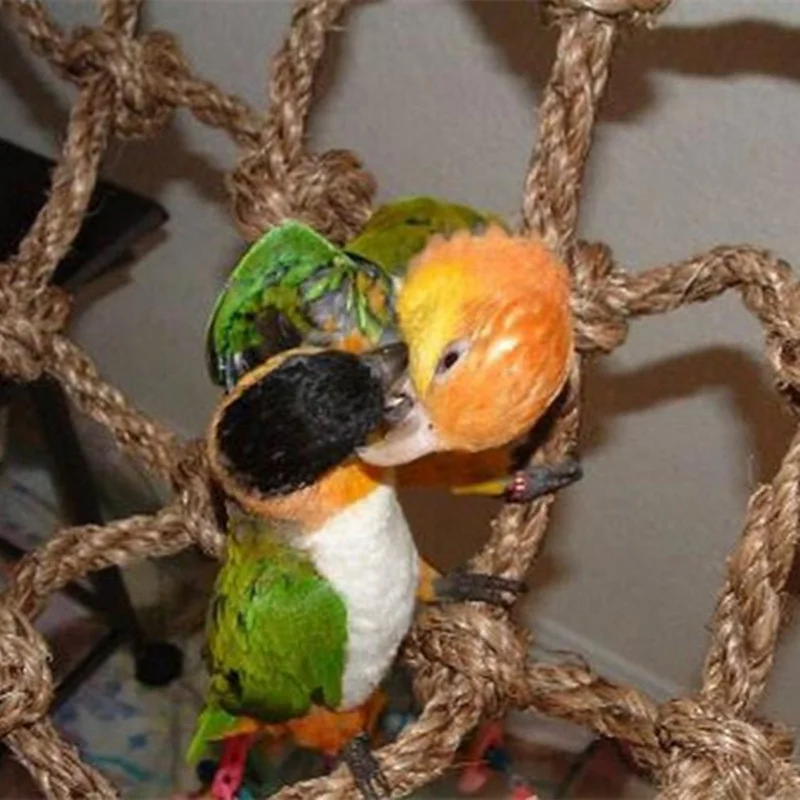 40*40cm Parrot Climbing Net Bird Toy Swing Rope Stand Hammock With Hook Hanging Chewing Biting Toys|Игрушки для птиц| |
