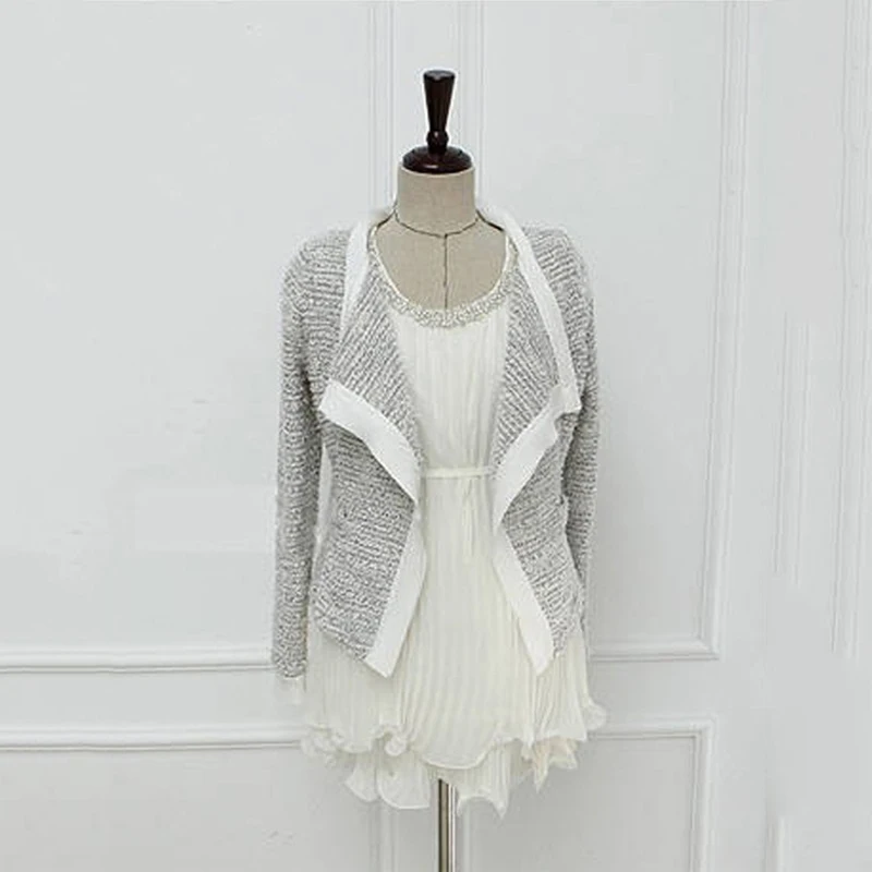 Новый европейский стиль куртка бомбер с длинными рукавами и отложным воротником