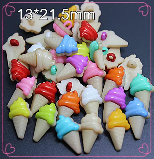 50 шт смешанные цвета форма мороженого пластиковые мультфильм Buttons1 отверстие швейная ткань пуговицы ювелирные аксессуары