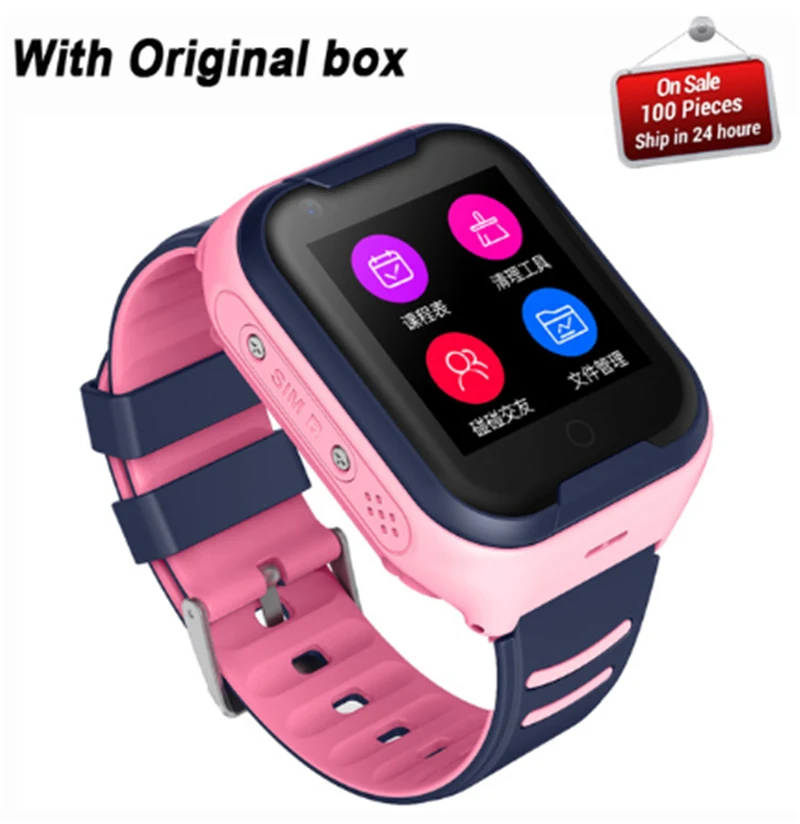 pink Умные часы 4G сеть A36E Wifi gps SOS умные часы Детские видео звонки IP67 Водонепроницаемый Будильник камера детские часы VS Q50 Q90 - Цвет: pink
