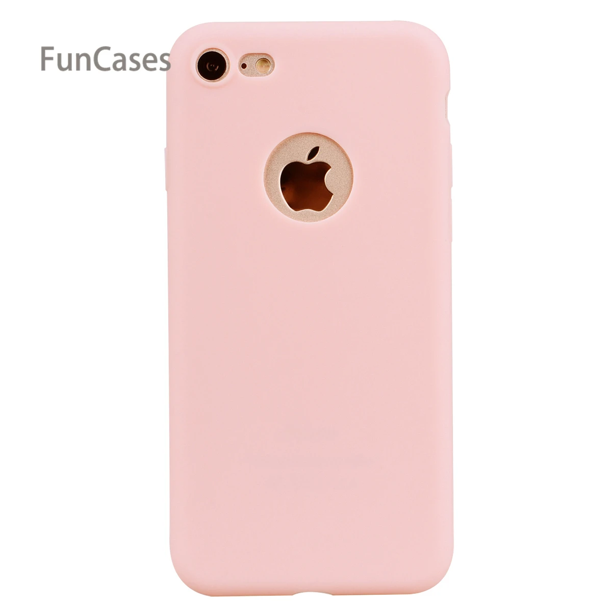 Pink Простой чехол для iPhone 7, мягкий силиконовый чехол на заднюю панель, сотовый телефон с узором, чехол для iPhone 8, Skal Quente - Цвет: Pink