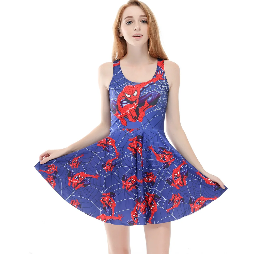 Платья Человека-паука костюмы для косплея дамские модные повседневные