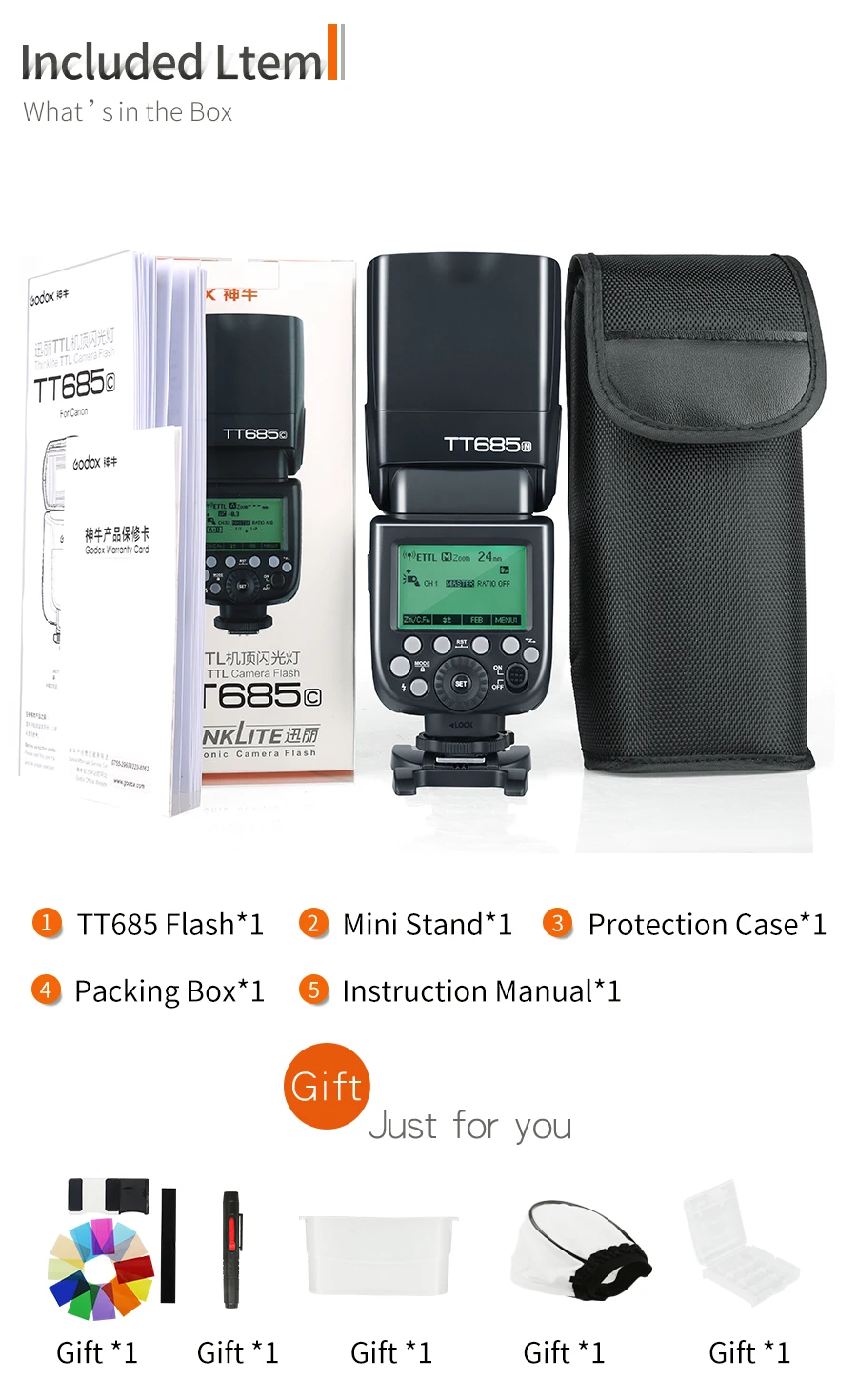 Вспышка для камеры Godox Thinklite ttl TT685N высокоскоростная 1/8000s GN60 для камеры Nikon s I-ttl II Autoflash(TT685N
