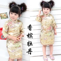 cheongsam princess dresses for kids girl flower tutu dress spring fashion outerwear childrens girl clothing toddler dressing