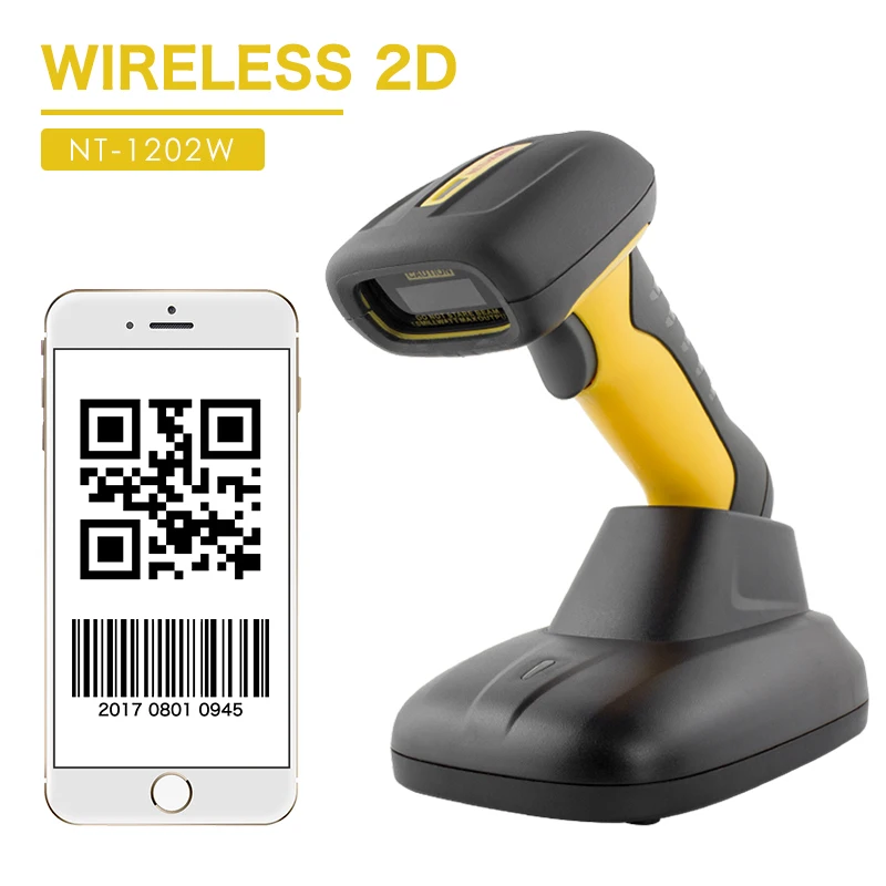 NT-1202W Wireless 2D NETUM NT-1202W 2,4G беспроводной 2D сканер штрих-кодов и NT-1203 Bluetooth считыватель штрих-кодов qr-кодов IP67 водонепроницаемый с базой легкая зарядка - Цвет: NT-1202W Wireless 2D