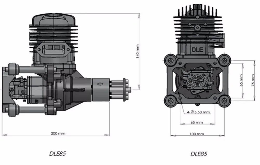 DLE85 85 cc радиоуправляемая модель самолета бензиновый двигатель 8.5HP газовый для