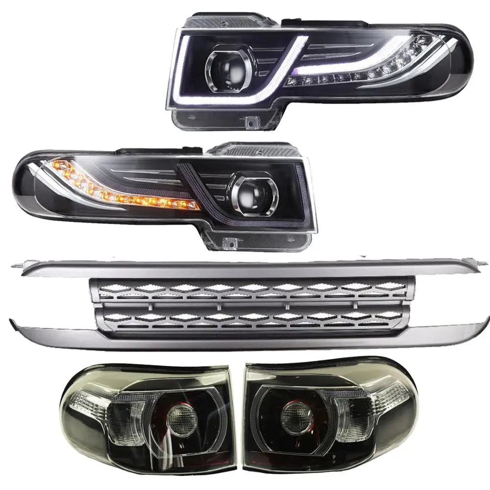 King Way Halo проектор Головной фонарь + решетка для Toyota FJ Cruiser 2007 2015|tail light|grill lighthalo lights |