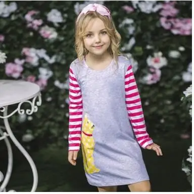 KIDS TALES 2017 NEW Spring and Autumn new children's wear cotton long-sleeved princess print cartoon dress | Детская одежда и