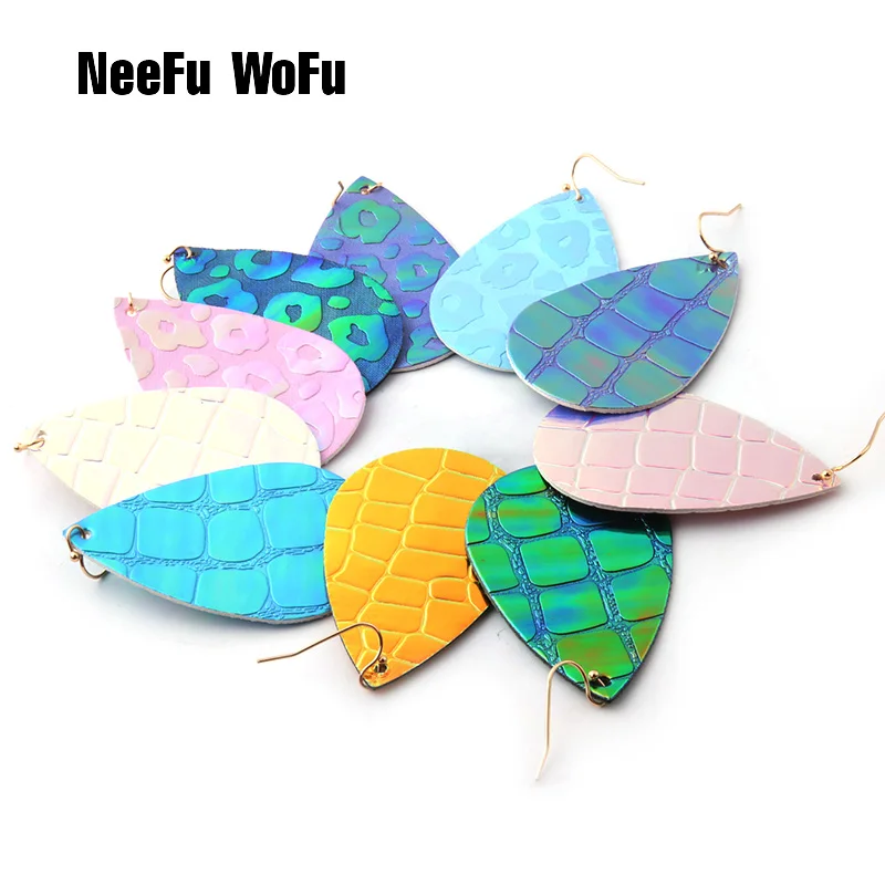 Женские кожаные серьги NeeFu WoFu брендовые медные серьги-подвески с леопардовым