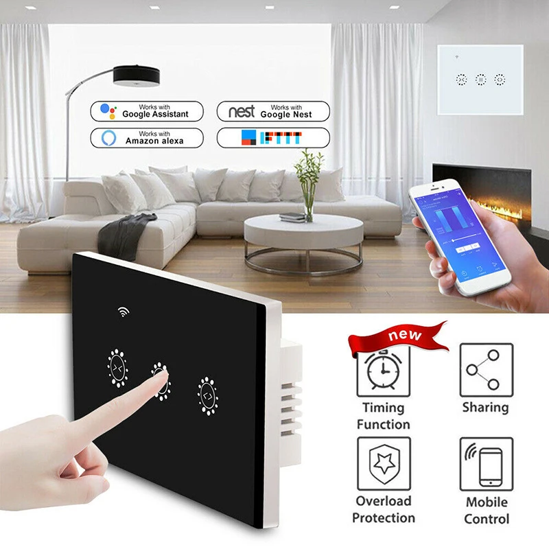 Smart Home WiFi Electric Touch Blinds Curtain Ewelink Switch Voice Control by Alexa Echo for Mechanical Limit Motor | Обустройство