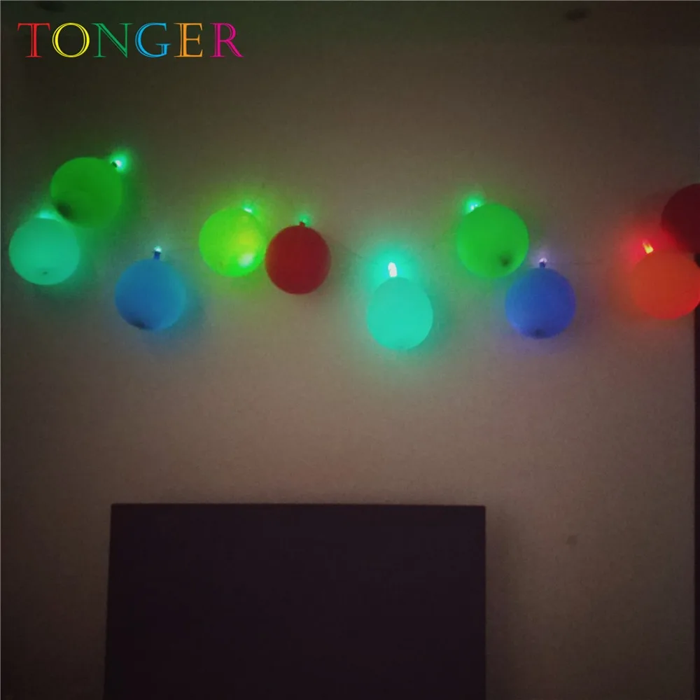 Tonger светодиодный воздушный шар 4 15 м/10 светодиодов RGB вспышка гирлянда круглые