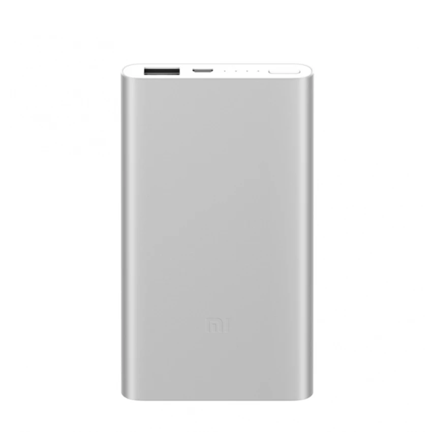Silver Новинка Xiaomi Mi 5000 мАч Внешний аккумулятор 2 портативное зарядное устройство тонкий 5000 мАч Внешний аккумулятор для iPhone samsung huawei - Цвет: Silver