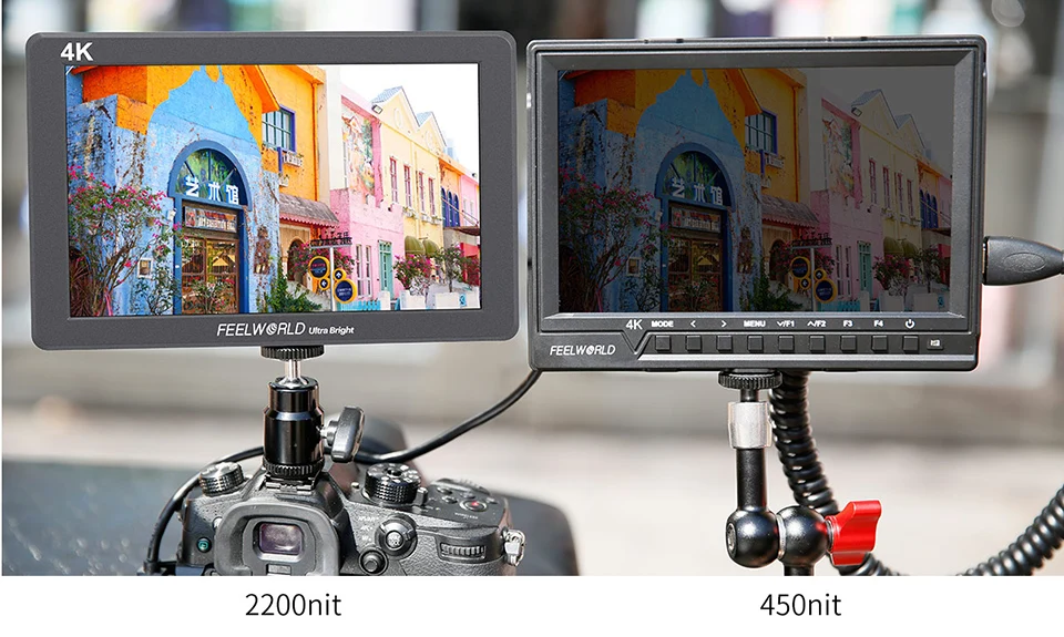 FEELWORLD P7 7 дюймов 2200nit ультра яркая камера полевой монитор алюминиевый корпус 4K HDMI DSLR монитор 1920x1200 ips lcd для камеры
