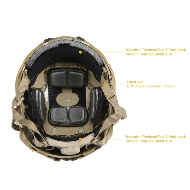 

OneTigris PJ Type Tactical Fast Helmet with Helmet Cloth Cover for Airsoft Paintball